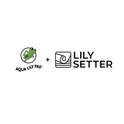 Aqua Lily Pad and Lily Setter Partnership